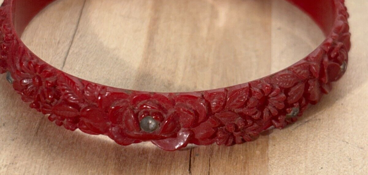 Mixed Carved and Molded Celluloid and Other Vtg Jewelry, Rings, Bracelet Sz 8