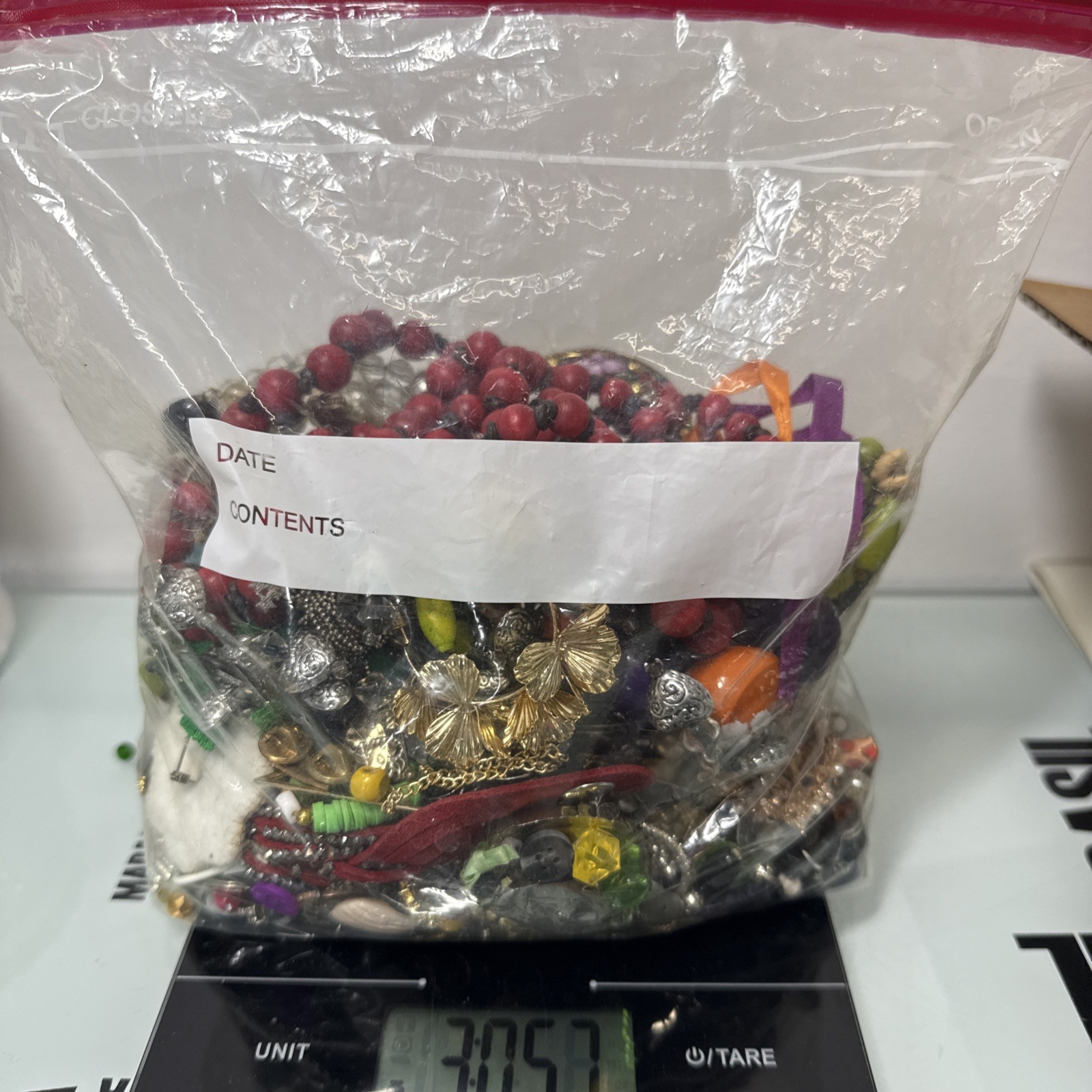 3+ lbs VTG to NOW CRAFT JUNK SCRAP BROKEN Jewelry Lot Harvest Repurpose Salvage