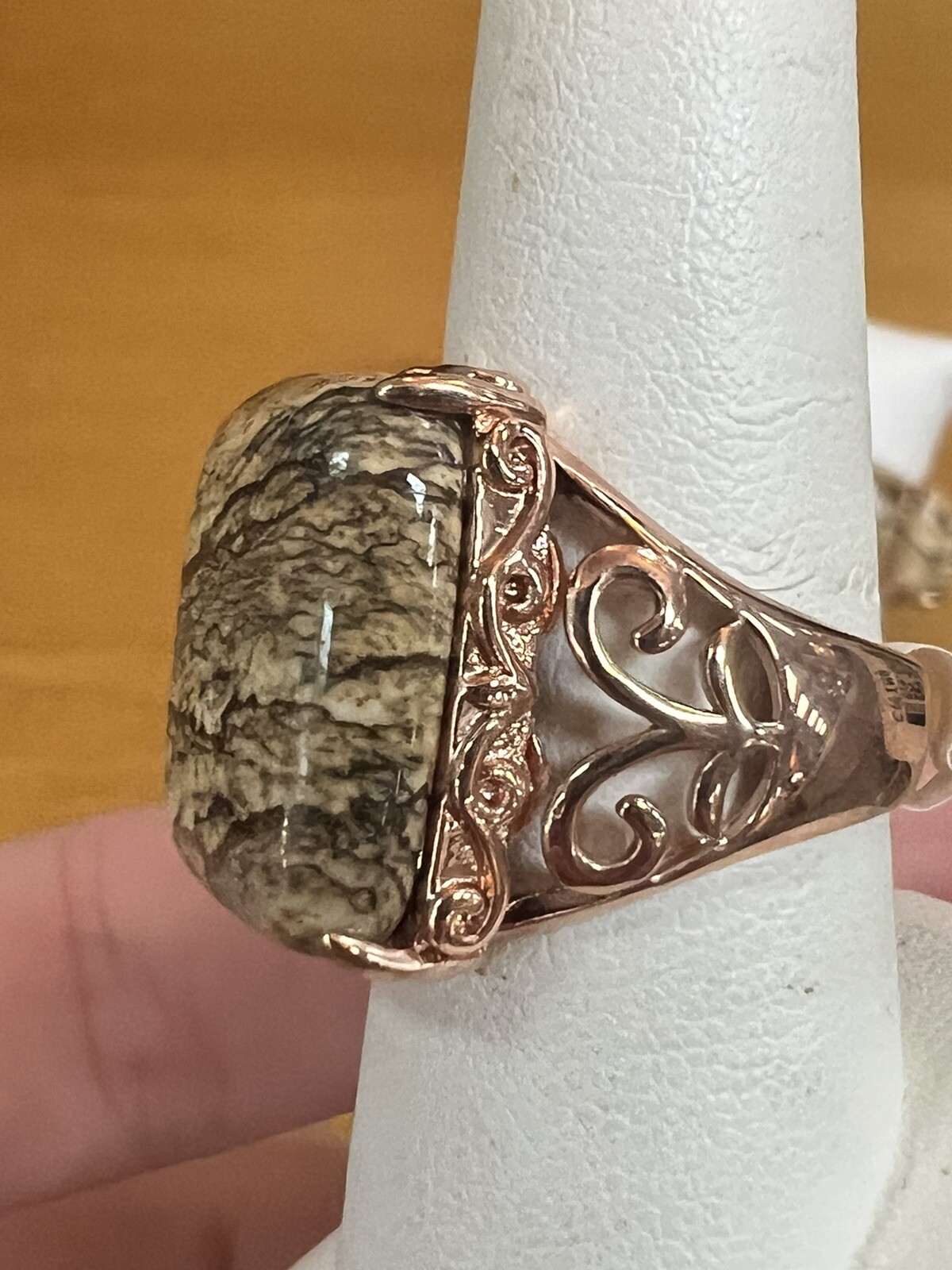 Jasper Signed JZ Tennis Bracelet And Ring Set Matching Rose Gold Tone Plated