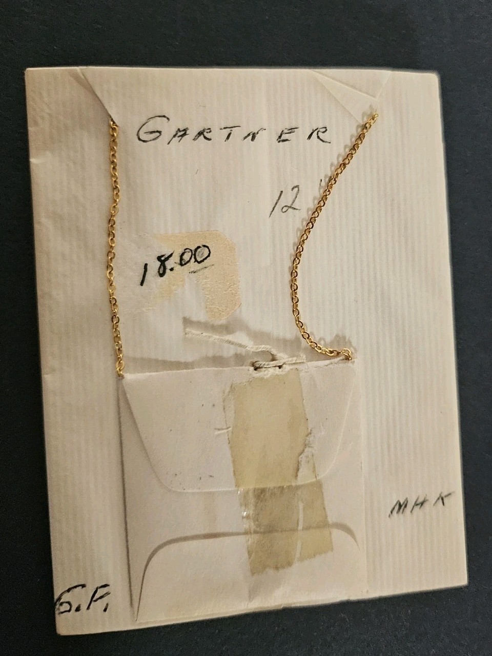1950s GARTNER GF Gold Filled ART DECO PENDANT On 12″ Chain SOLD for $18 in 50s