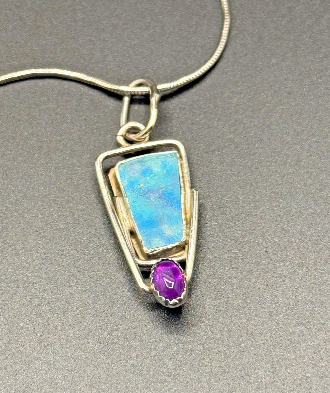 Vintage Sundance Australian Opal/Amethyst necklace