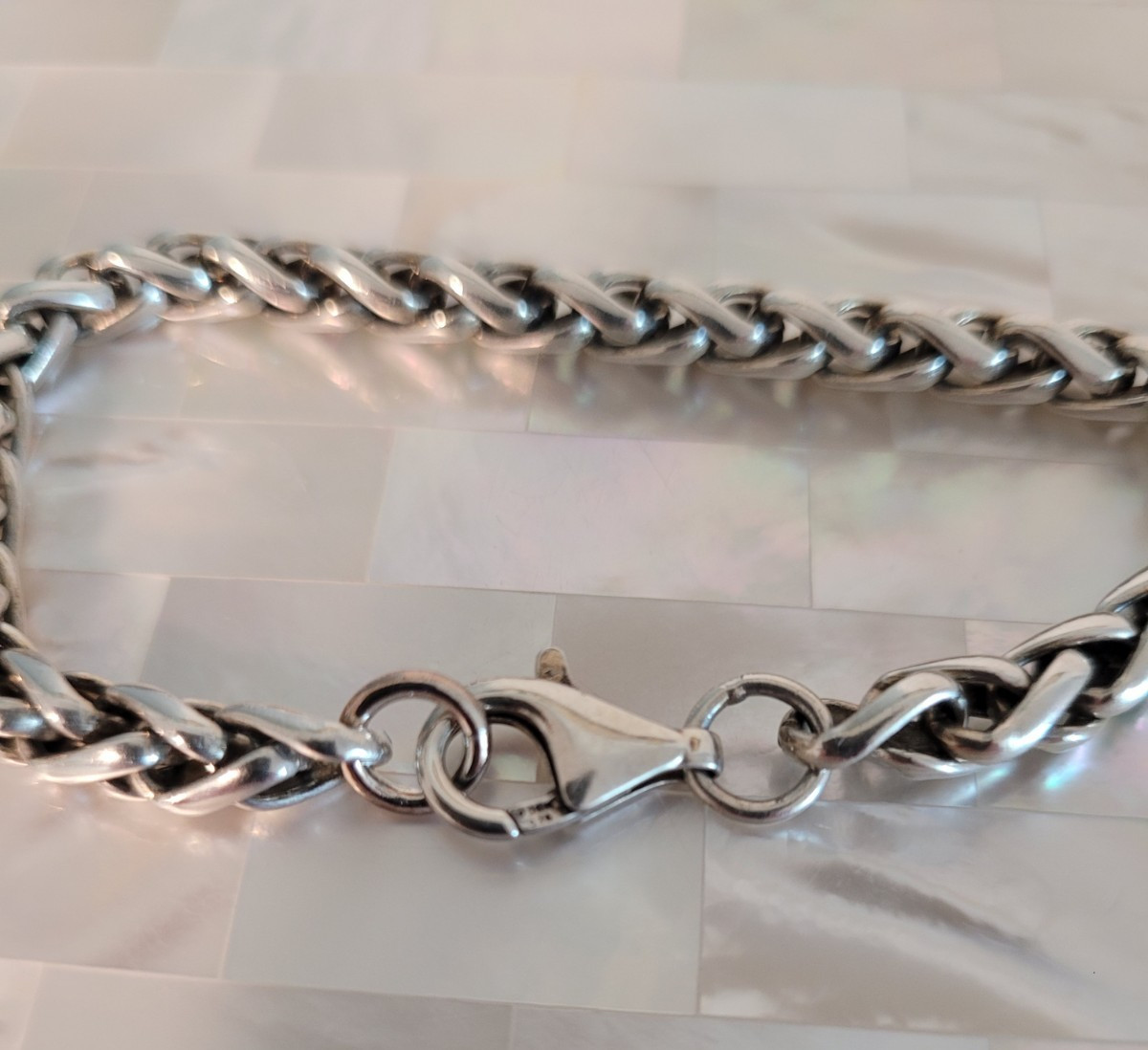Vintage MSC 925 Sterling Silver Interwoven Link Bracelet 7.5″ L – 23.6 grams