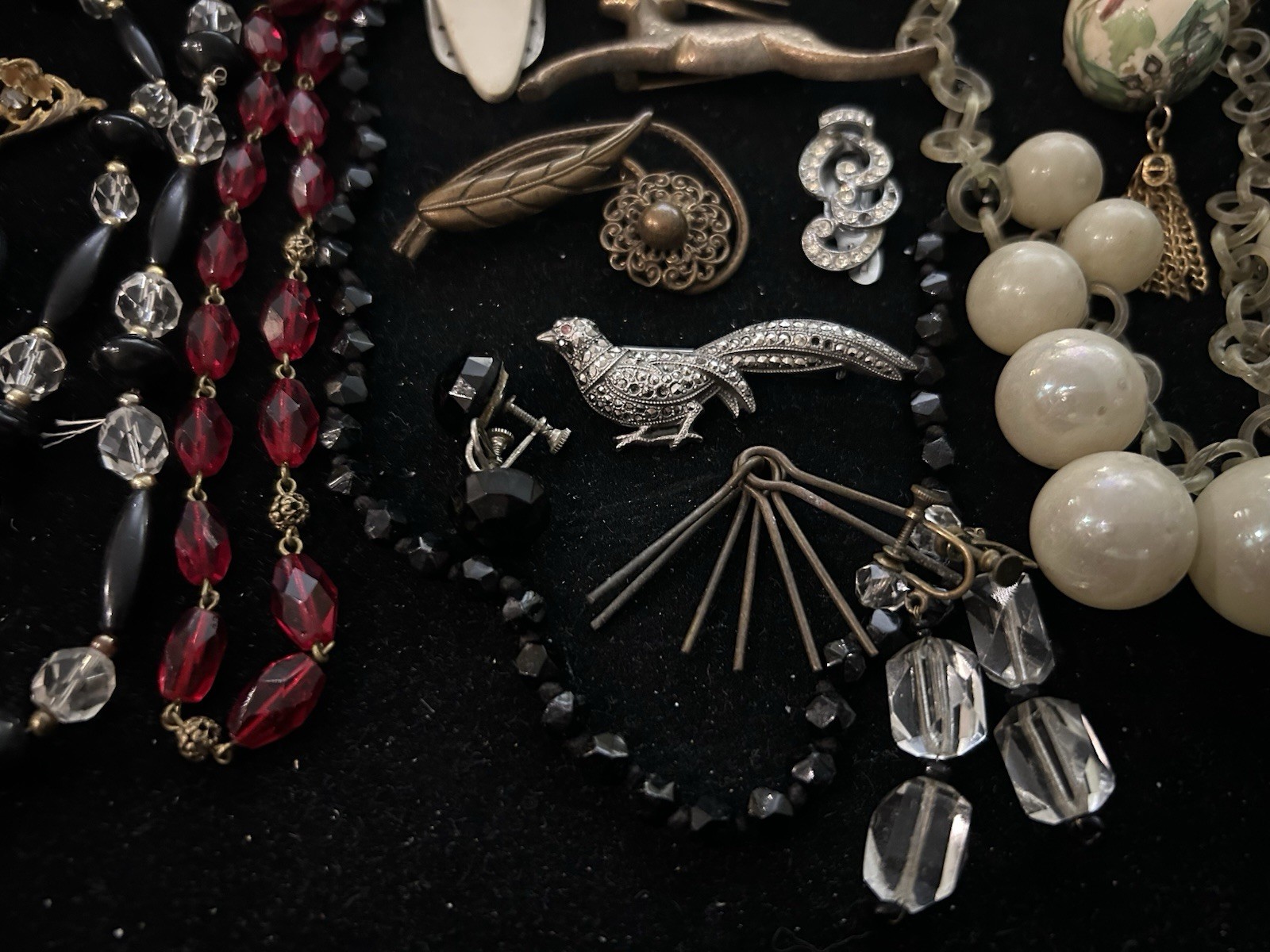 Big Vintage Victorian Deco Eclectic Jewelry Lot Variety Wearable Repurpose