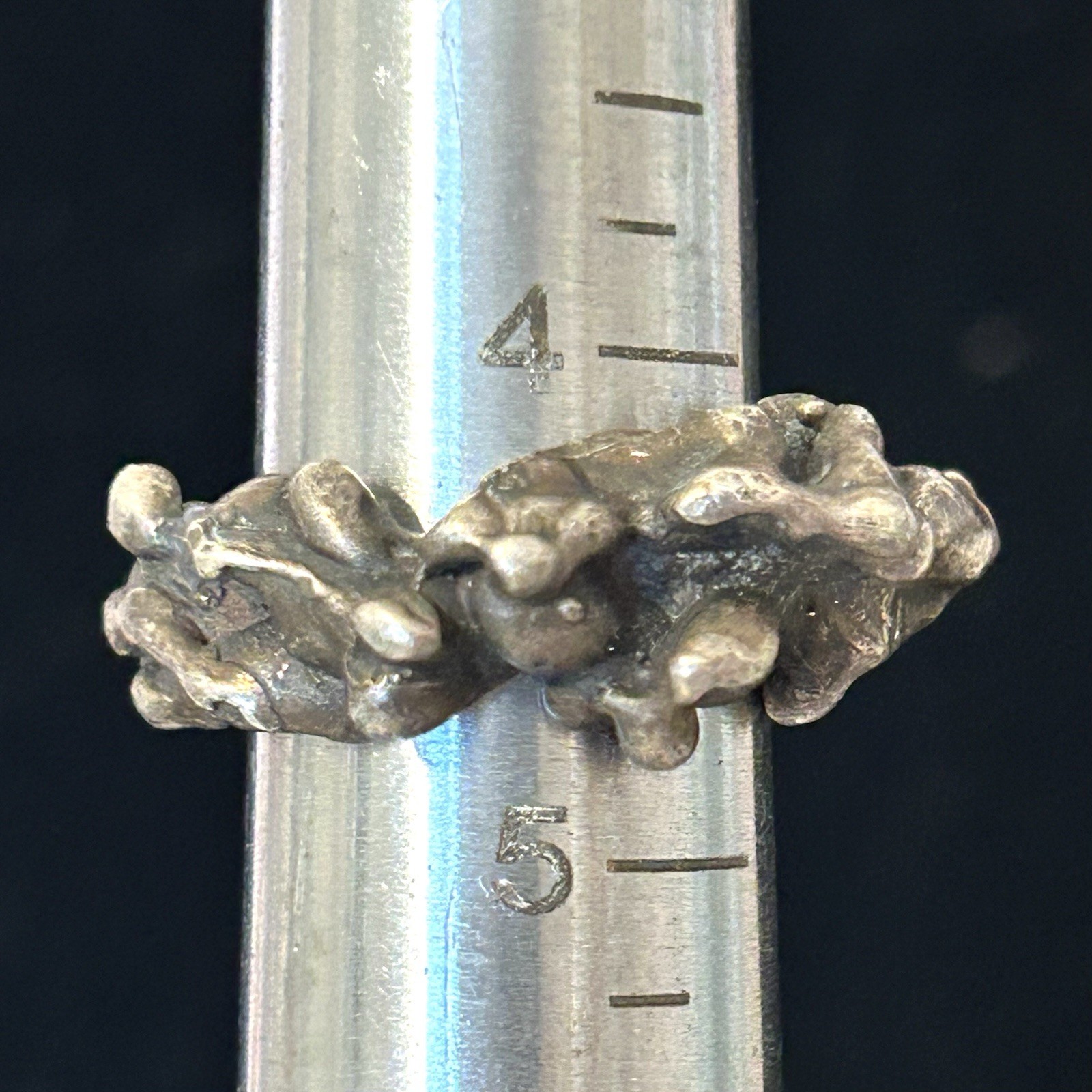 Vintage Brutalist Ring Sterling Silver Modernist Abstract Studio Artisan Sz 4.5