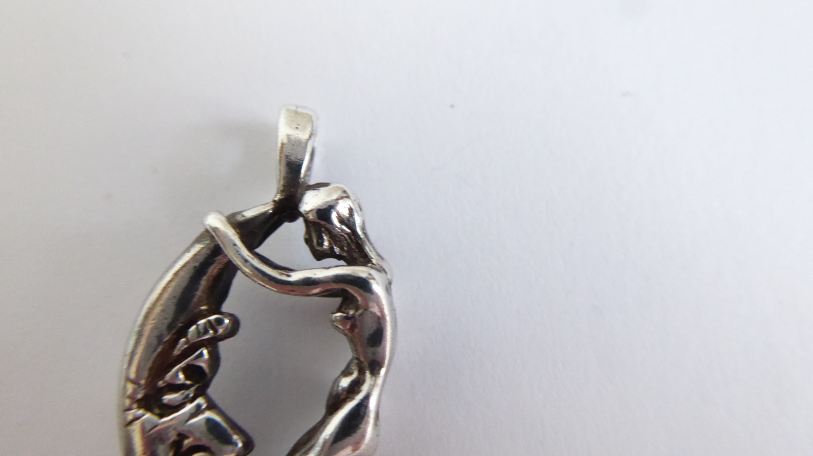 Risque Sterling Silver Pendant Nude Woman Riding Moon 4.7 grams Solid 925 Fairy