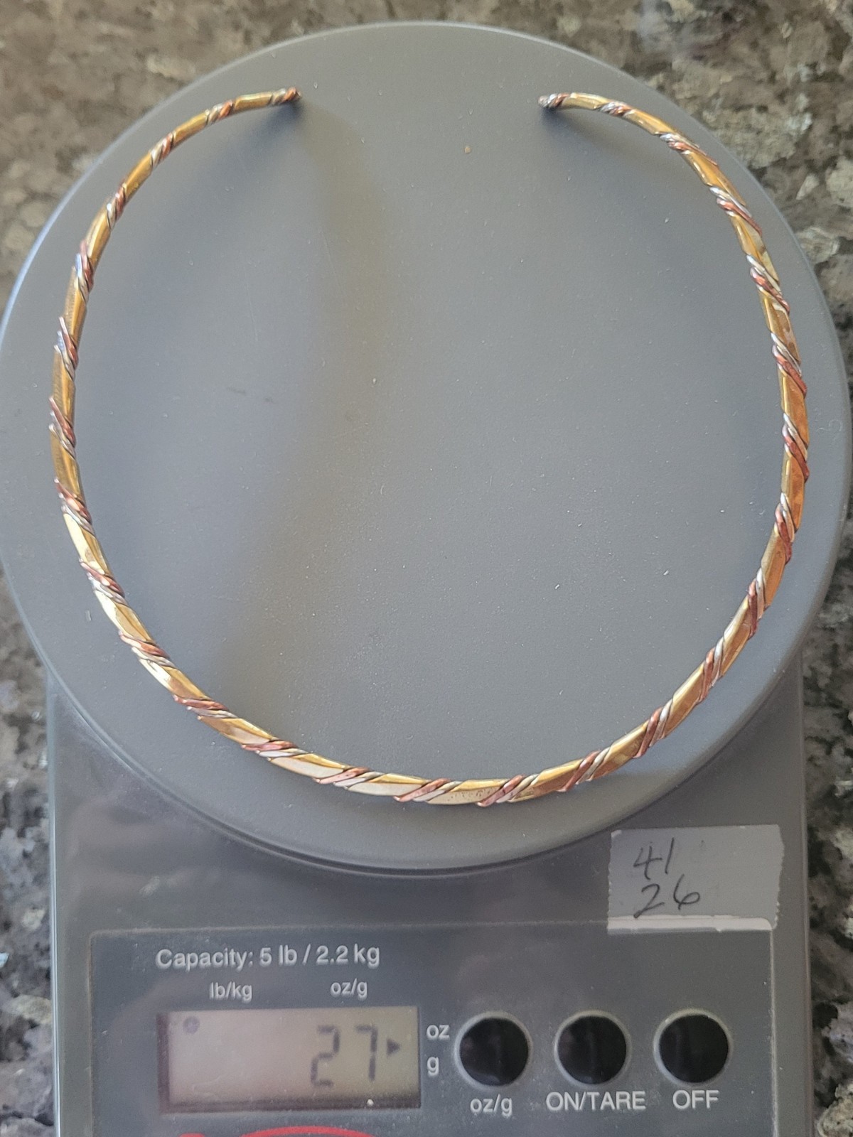 Vintage TANE Hand Fabricated Silver Copper Brass Twisted Wire Neck Collar Choker