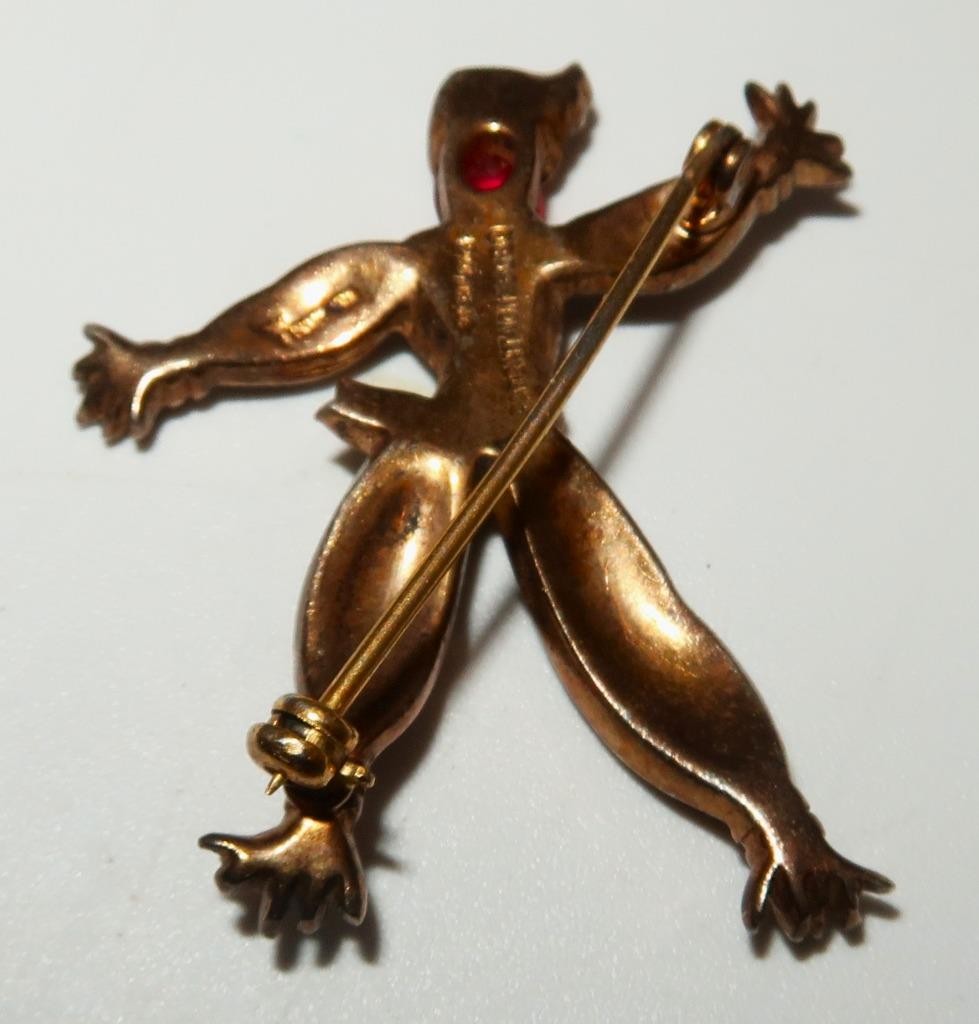 Alfred Philippe Trifari Sterling Rintintin Rag Doll Brooch, 1 1/4″ X 1 5/8″