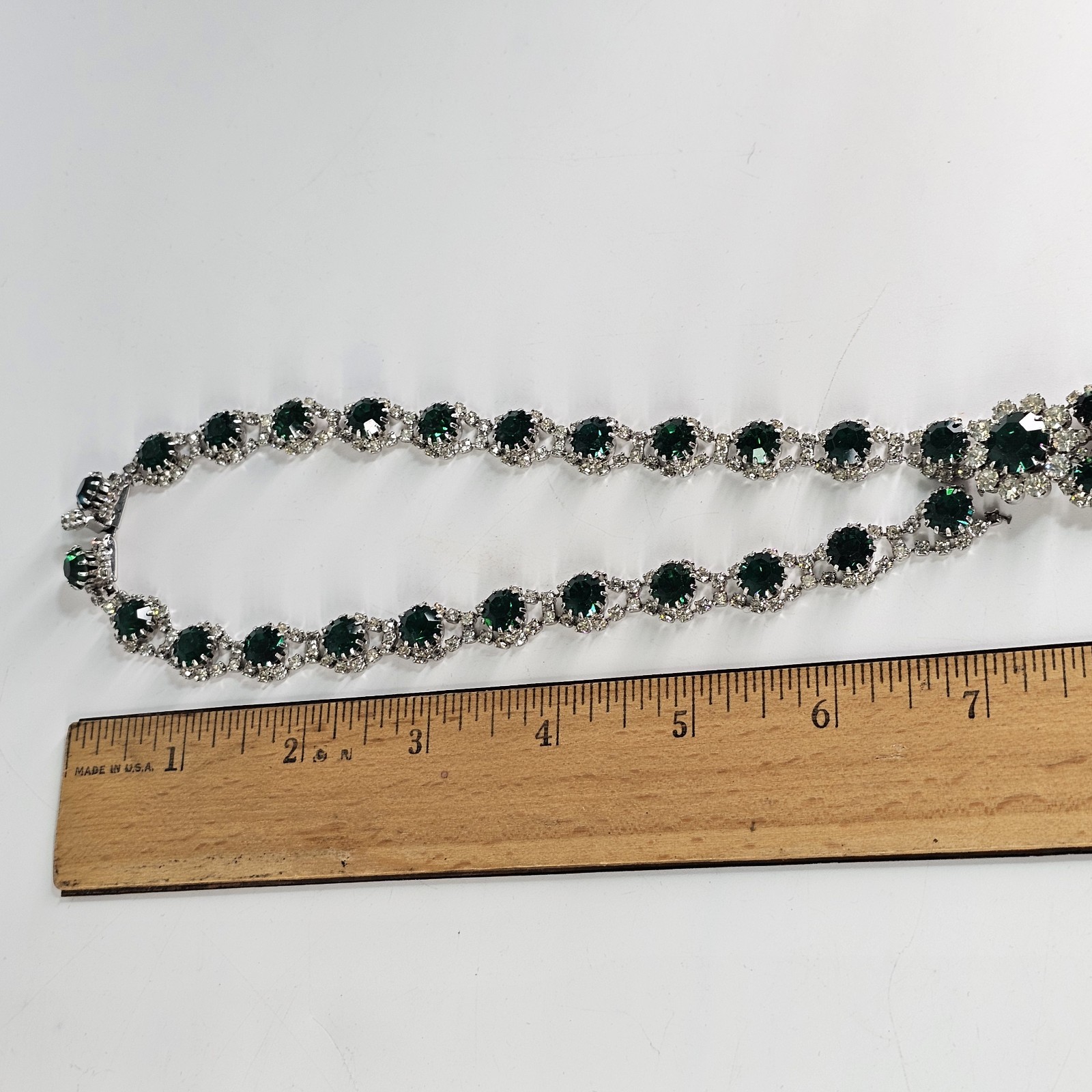 Vtg 50’s 60s Kramer Emerald Crystal Bib Necklace Statement MCM Chandelier REPAIR