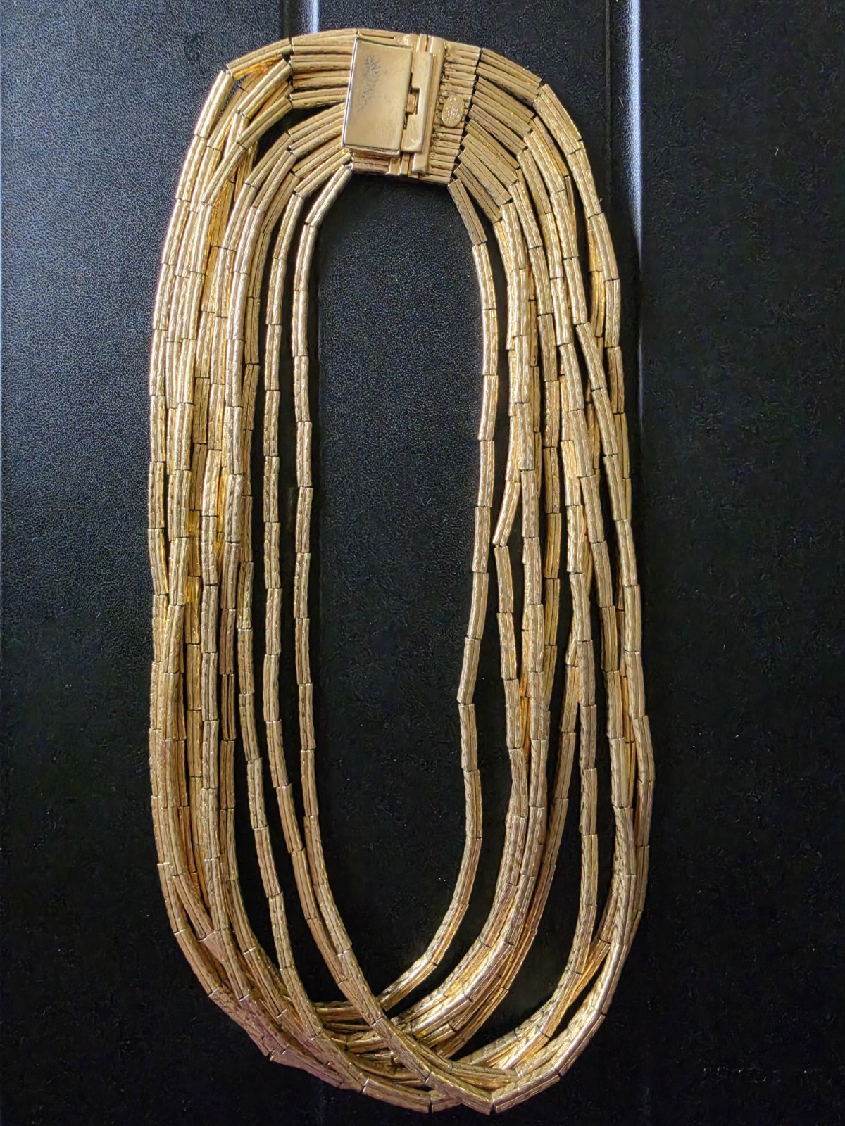 Vintage CHRISTIAN DIOR Gold tone multi strand draped NECKLACE Henkel Grosse 1965