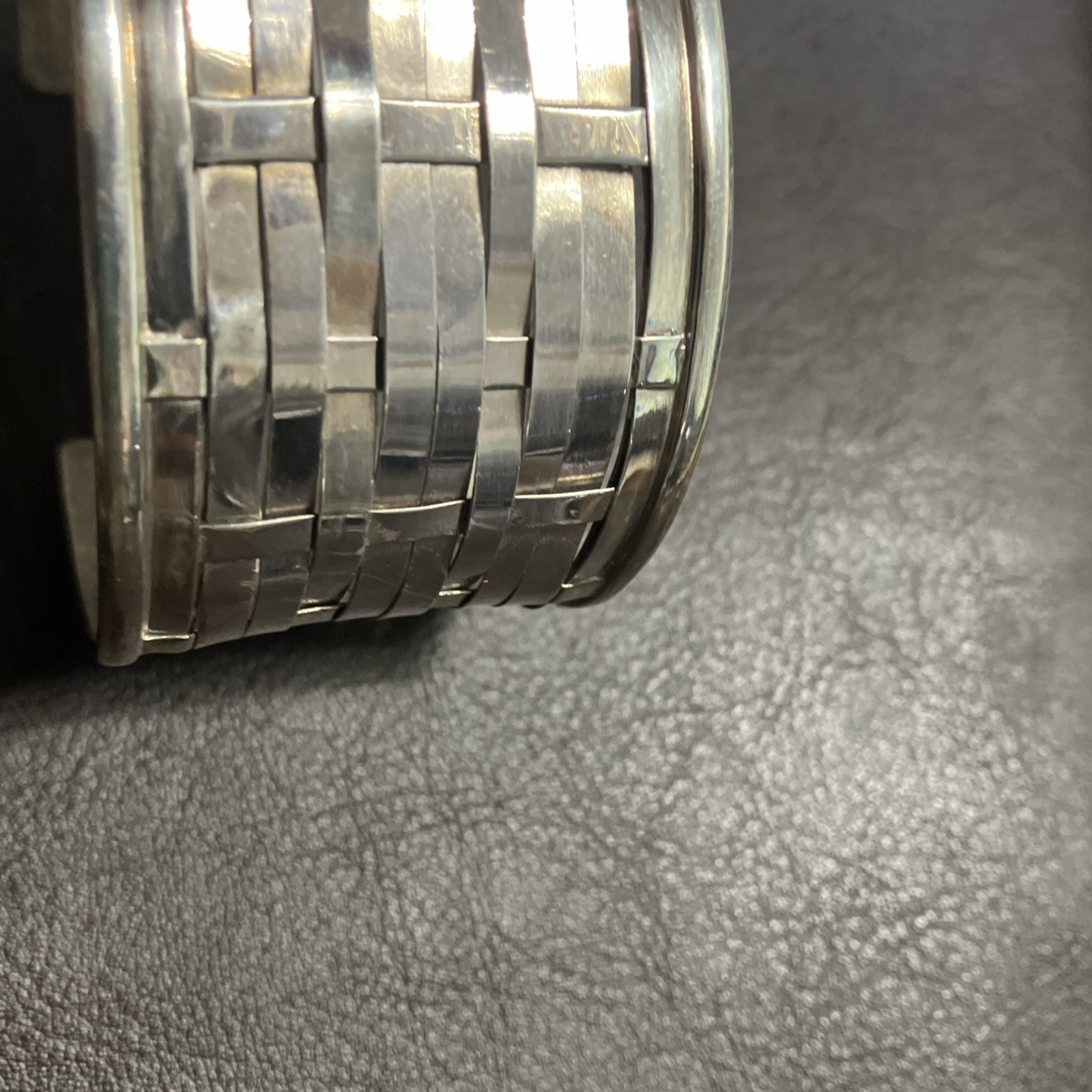 Sterling Silver 925 Cuff Woven 35 Grams Adult Unisex Adjustable