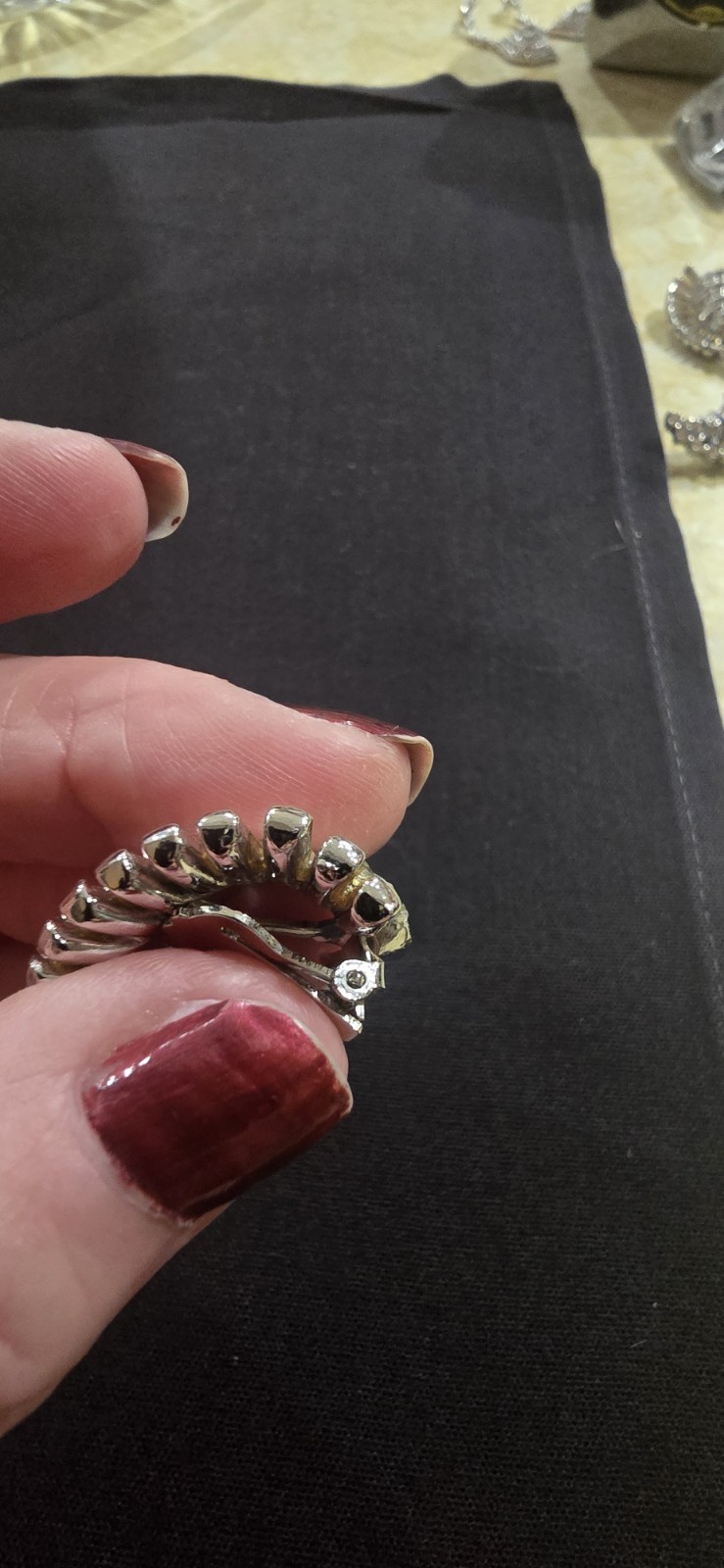 Bogoff Clip On Rhinestone Earrings