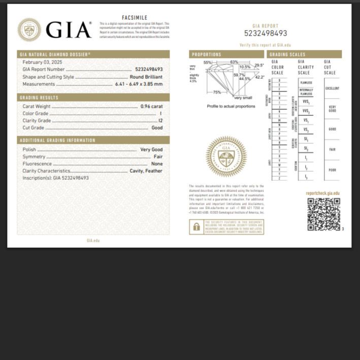 1950s Vintage Old GIA Cert. 0.96ct Diamond Platinum Engagement Ring Estate Gift