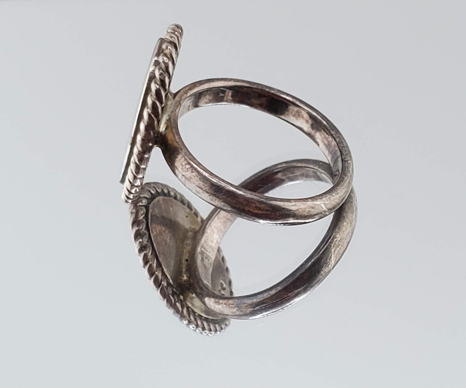 VTG 925 Monogram CME CEM Signet Ring Sz 4.75 Sterling Silver 5g Engraved Oval