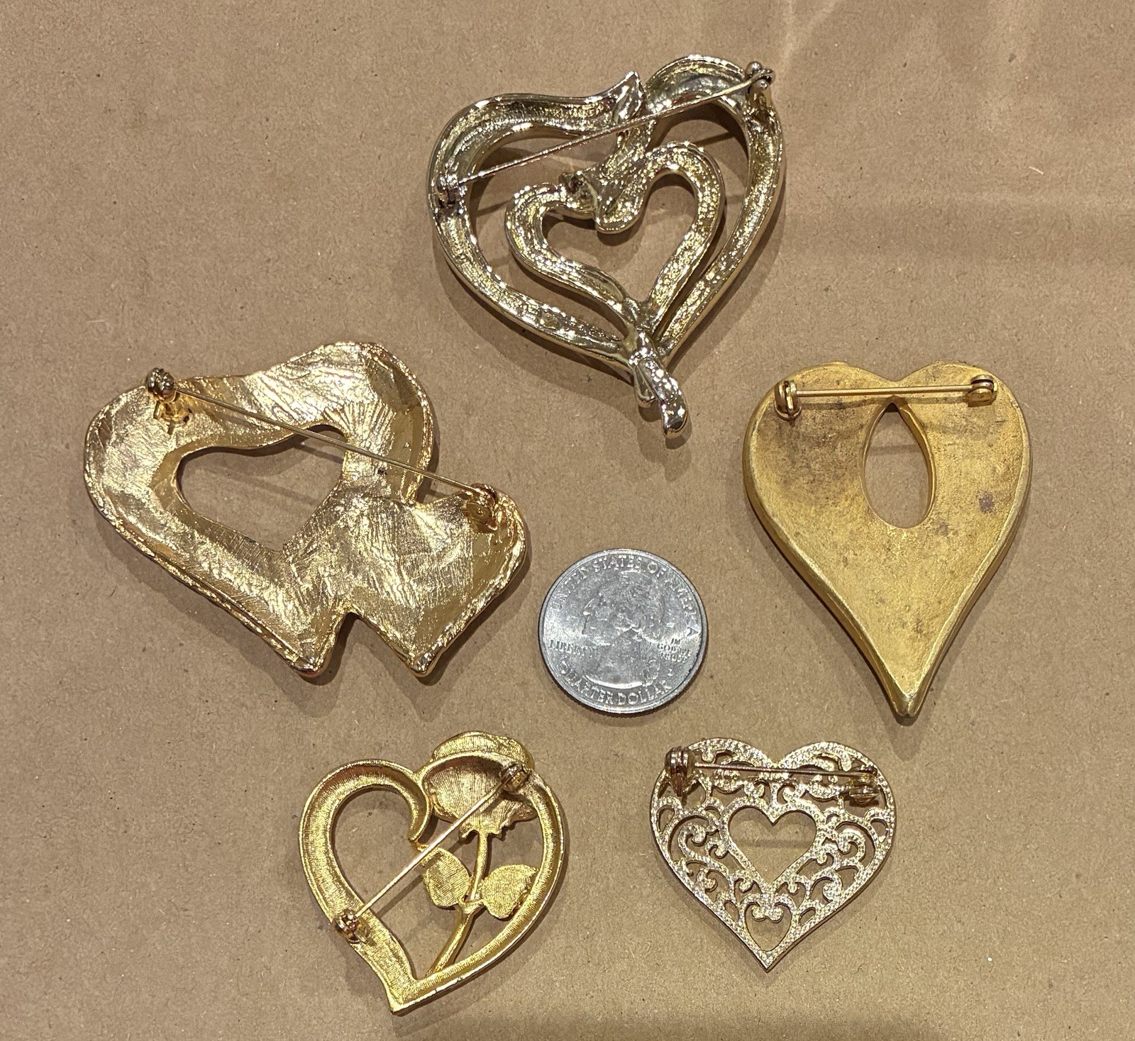 Heart Brooch Lot