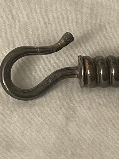 VINTAGE BROWN BRAIDED LEATHER CHOKER WITH PEWTER LIKE METAL LOCK
