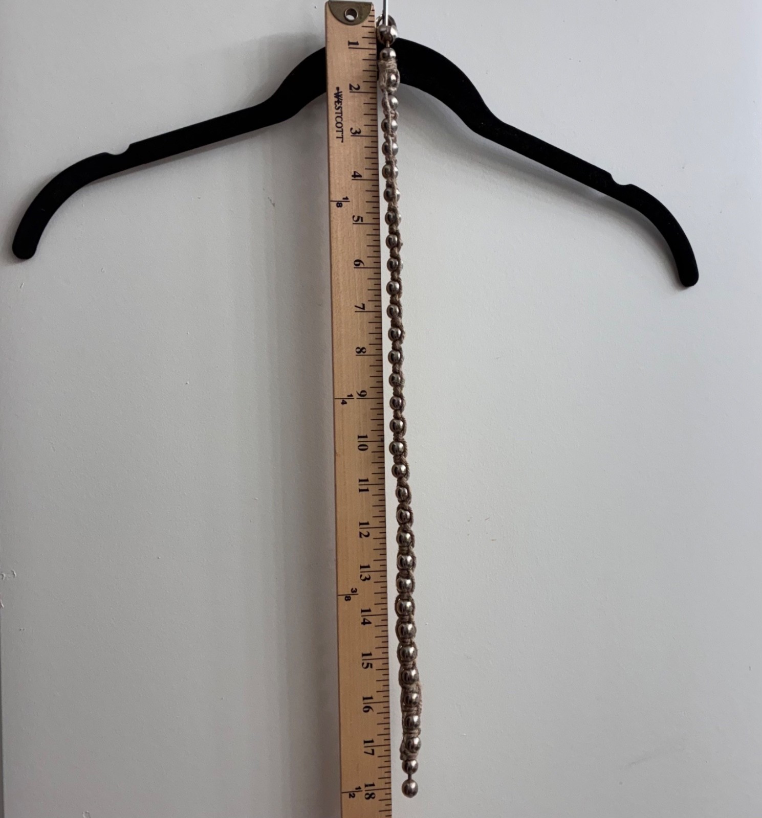 Stainless Steel Ball Chain Choker Necklace Wrapped in Jute