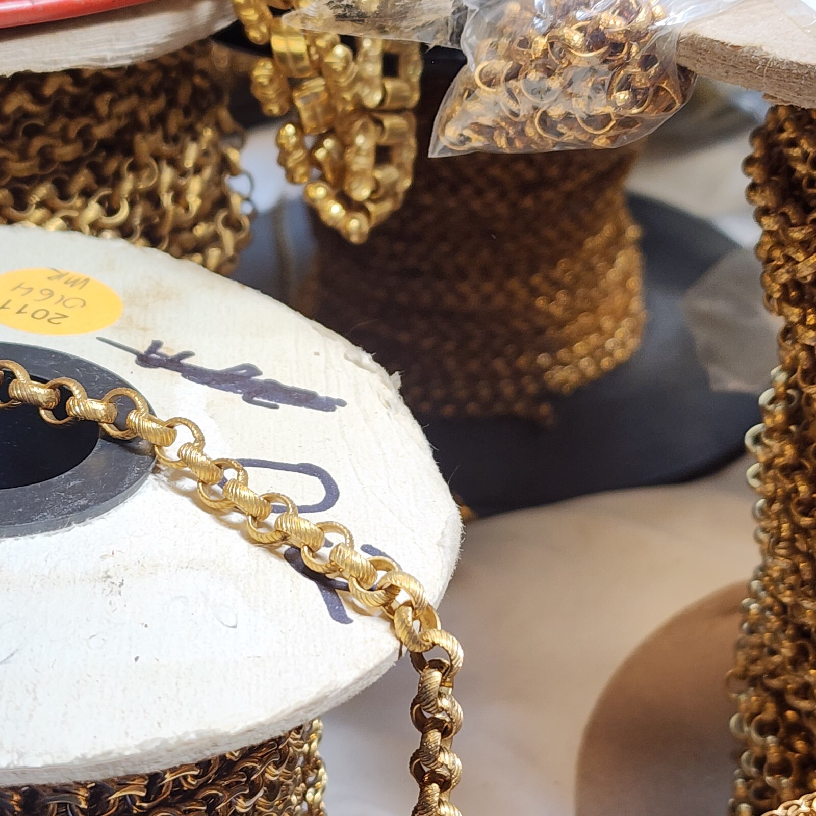 HUGE Brass Chain Lot Most Miriam Haskell & RARE Fancy Antique Art Deco U Choose