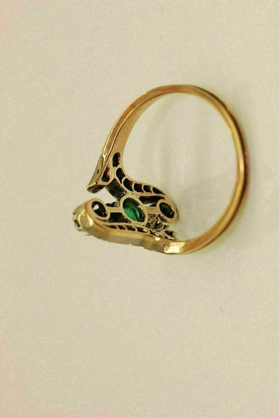 2Ct Art Deco Style Lab Created Emerald Engagement & Wedding 14K Gold Finish Ring