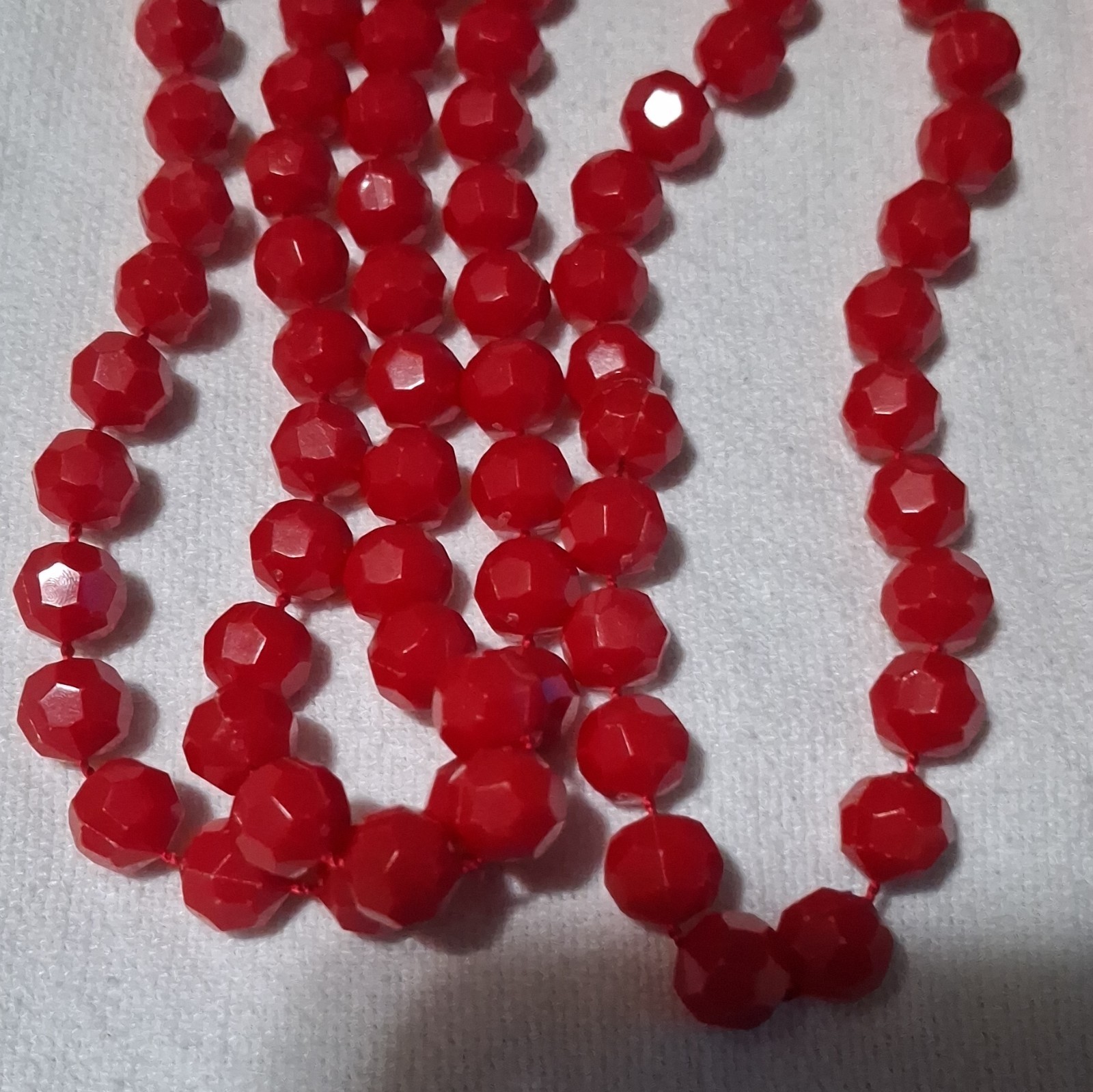 Mixed Lot Beaded Necklaces Red & White Fashion Jewelry Unisex Adults 3pc