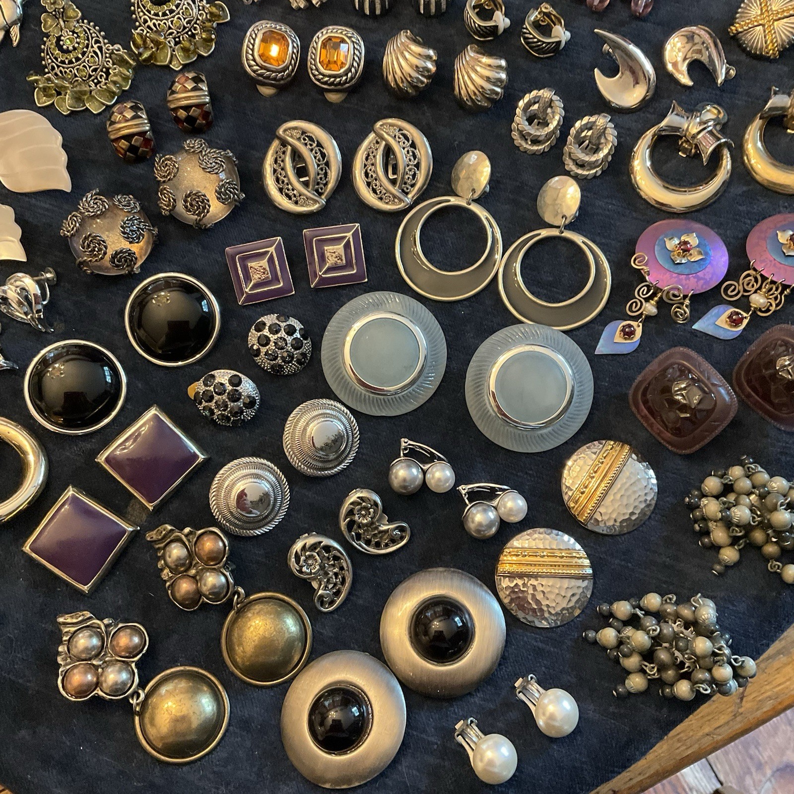 HUGE Lot Vintage Clip On Screw back Earrings TRIFARI Corolite Coro Marino Napier