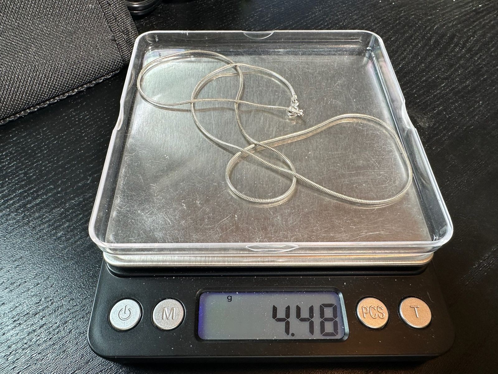 4.48g Vintage Sterling Silver 925 Snake Chain Necklace 20 in M
