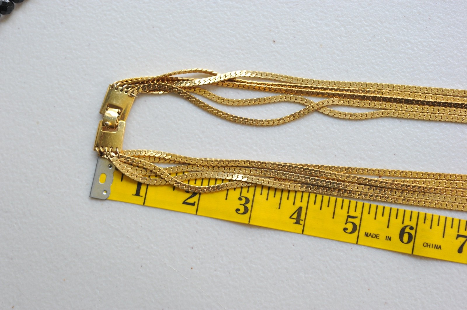 Necklace Monet Long layered shiny gold tone chain 27″ statement signed AF9