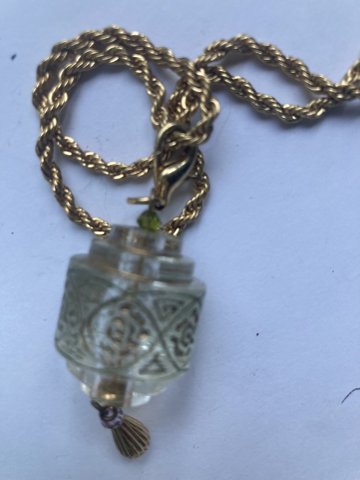 Art Deco Glass vintage Pendant Lucky Charm Talisman Gorgeous Ooak Beauty