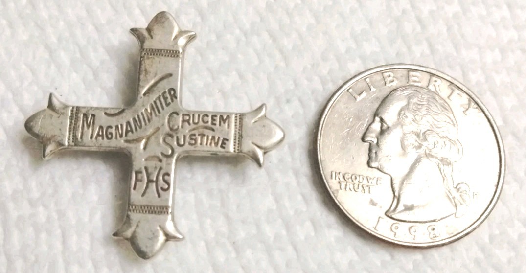 James Avery Magnanimiter Crusem Sustine Sterling Silver Cross Pendant Pin
