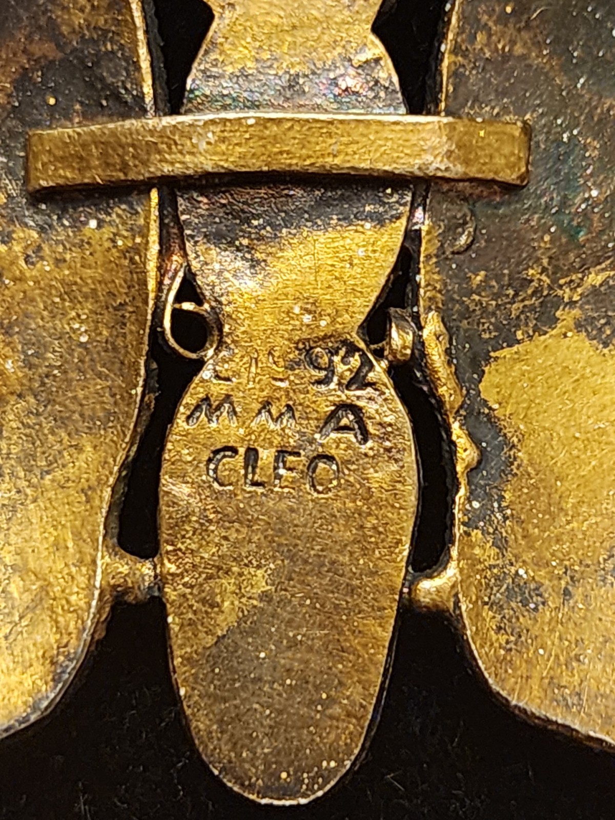 1992 MMA Cleo Butterfly Brooch Enamel Figural Pin Marked MMA Cleo