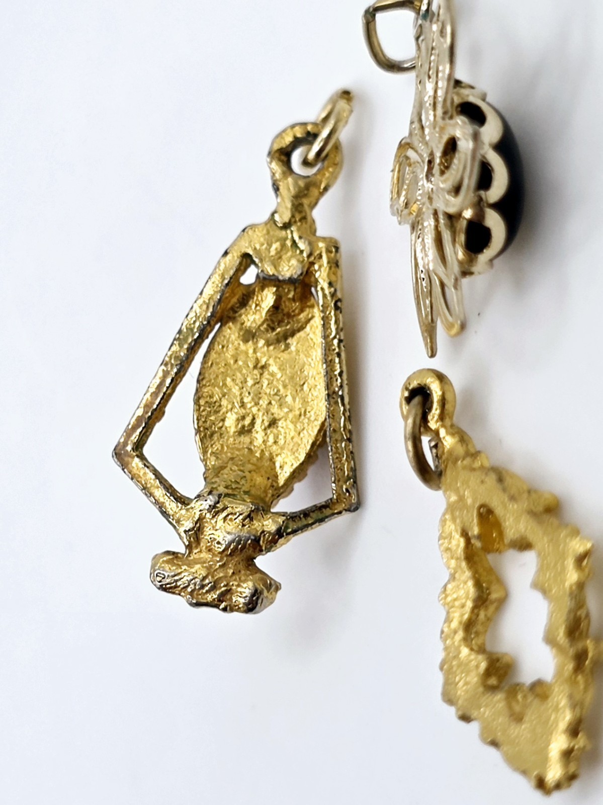 Vintage Pendant Charm Lot 9pc Gold Filled Plated Art Nouveau Victorian Monogram