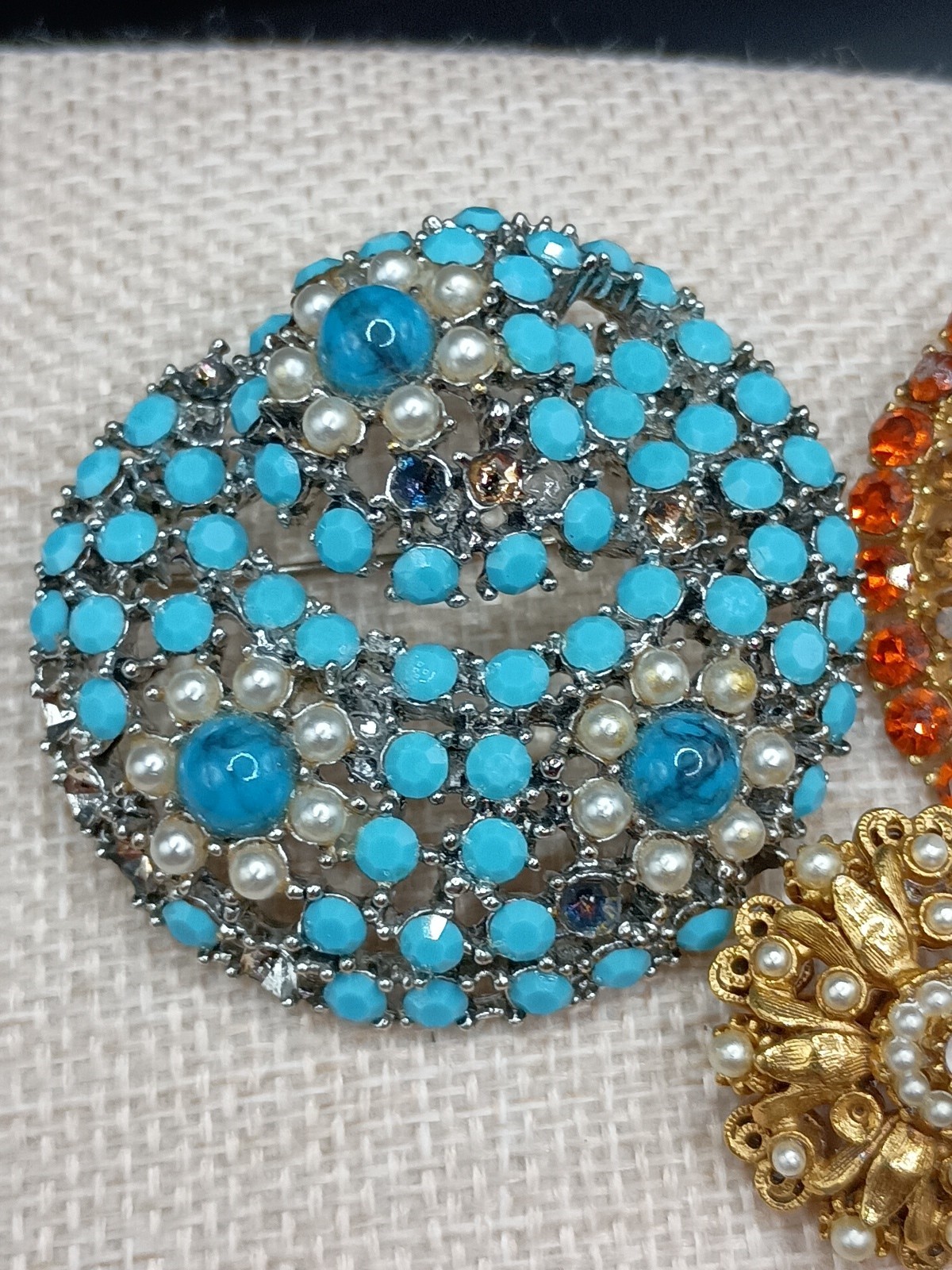Vintage Weiss Florenza Rhinestone Brooch Designer Lot 3 AS iS REPAIR LOT READ