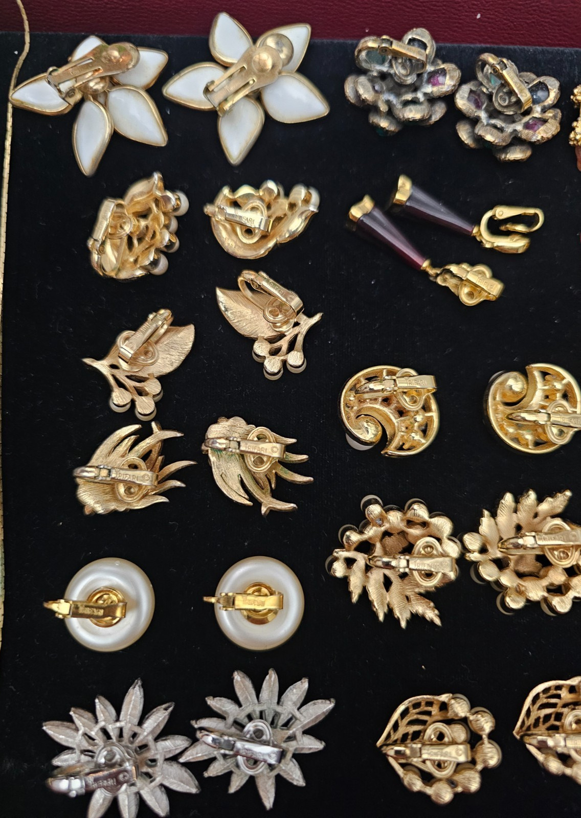 Vintage Trifari Gold & Silver Tone Lot of 22 Earrings Bracelet Pins Necklaces