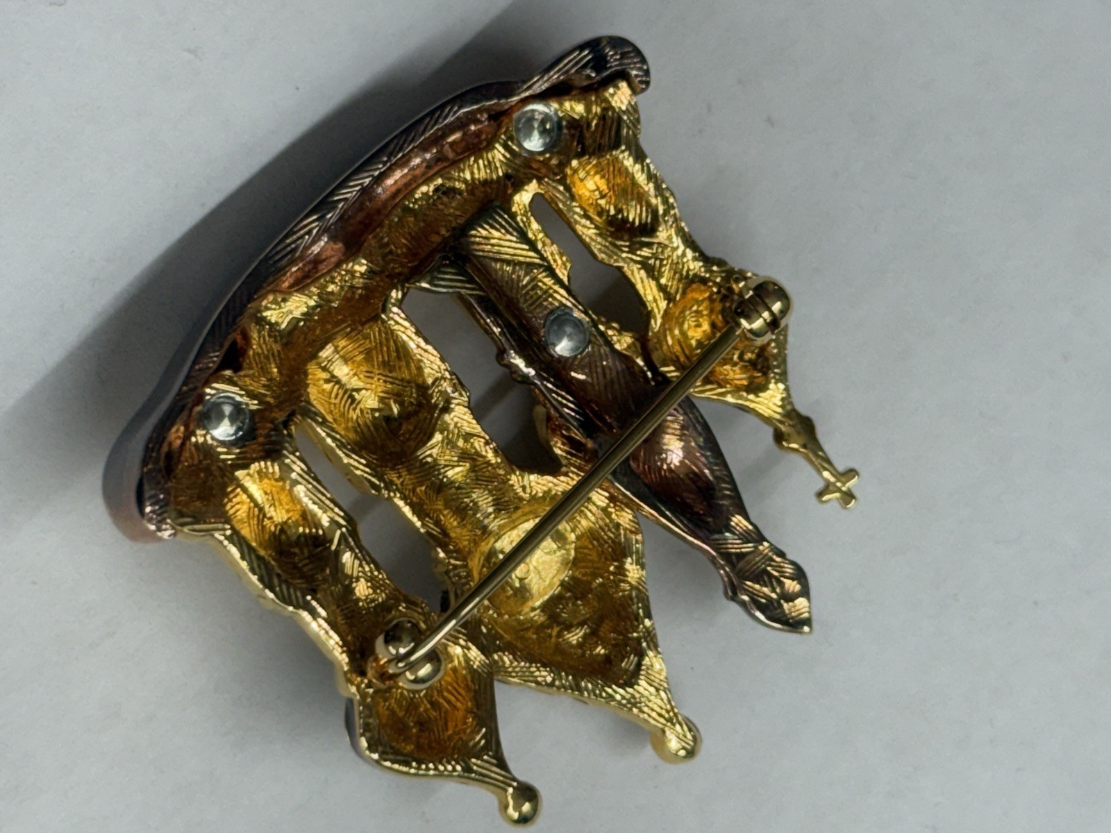 Vintage Joan Rivers Russian Cathedral Church Colorful Enameled Gold Brooch Pin