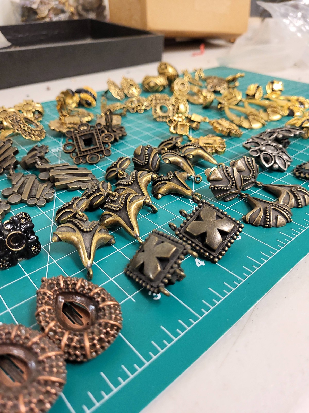 Vintage Costume Jewelry Lot Earrings Clip On Mixed Styles Materials Craft Supply