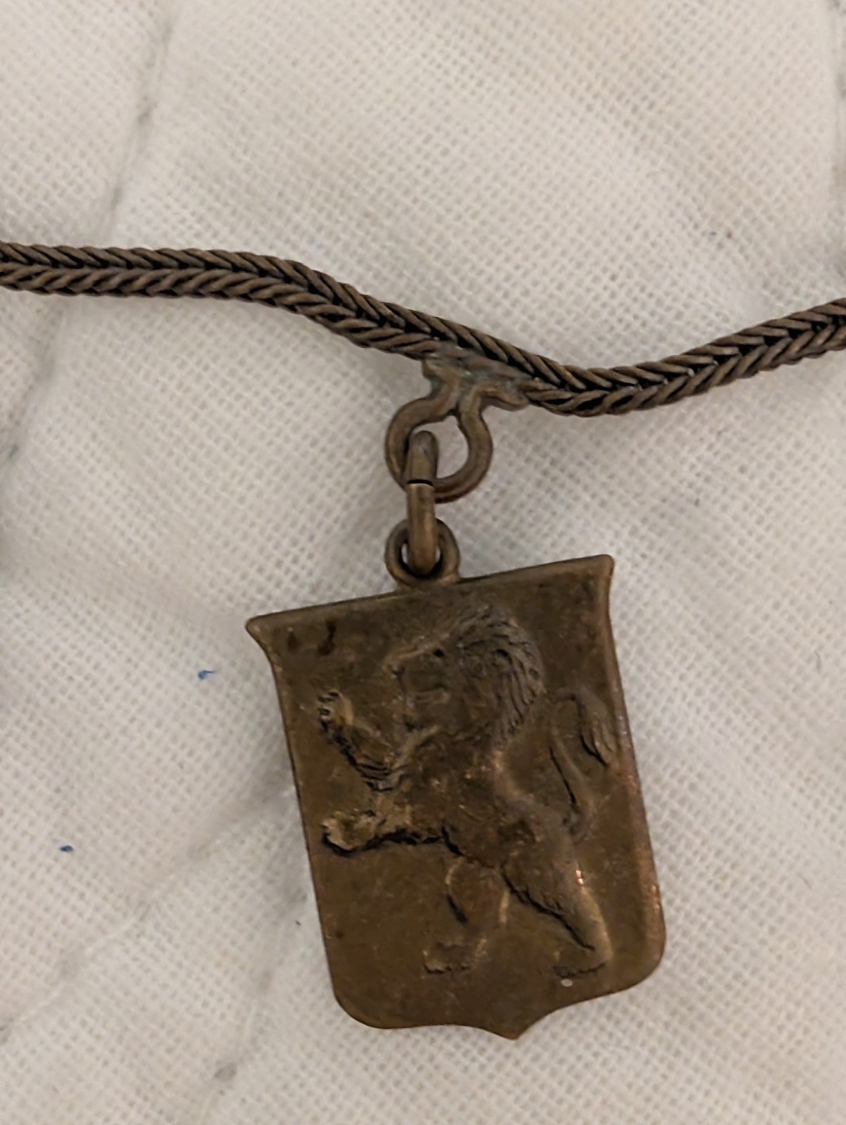 1950s 60s Antique Collar Chain with Heraldic Charms