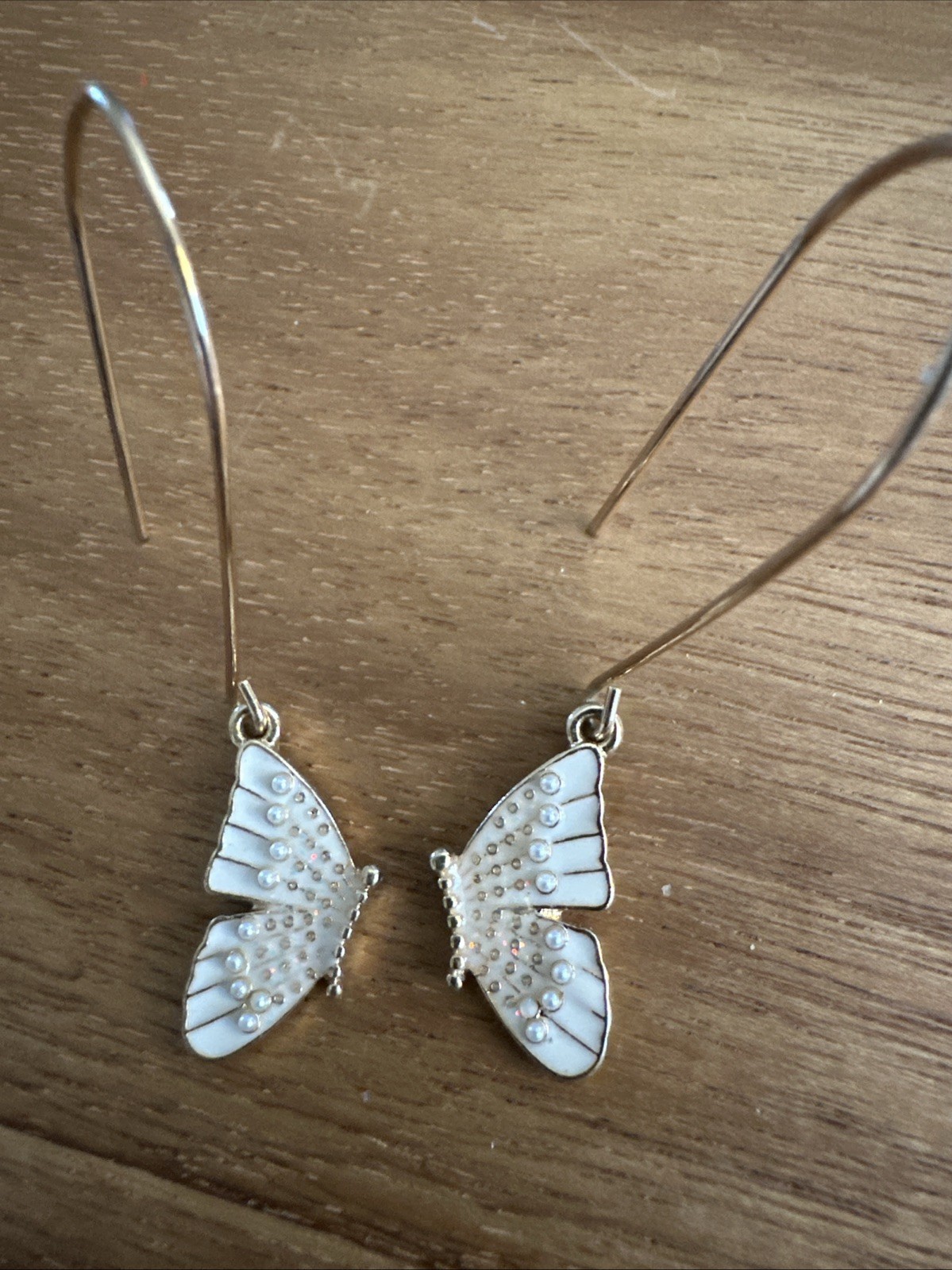 3 Pair VTG Butterfly Earrings. 2 Pair Gold Toned Dangle 1 Pair Rhinestone