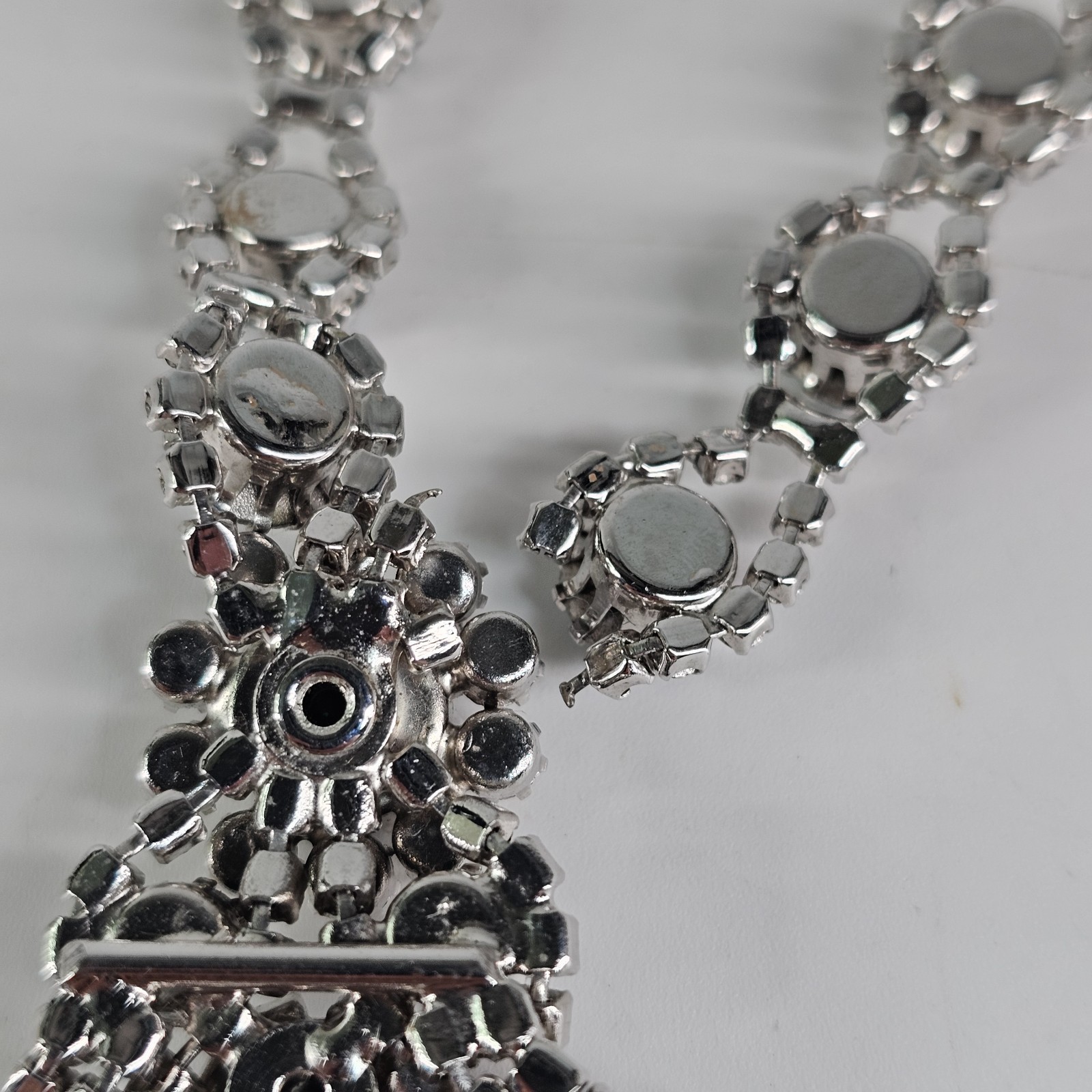 Vtg 50’s 60s Kramer Emerald Crystal Bib Necklace Statement MCM Chandelier REPAIR