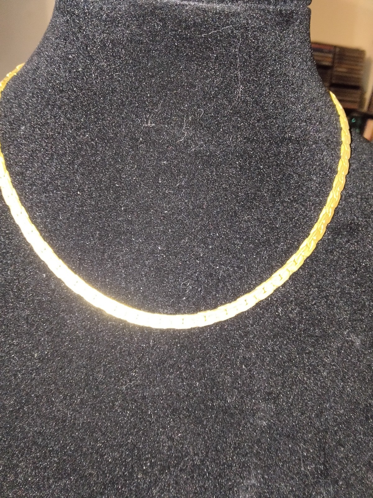 Vintage Gold-Filled Curb Chain Necklace 18 in Spring Ring Closure No Stone