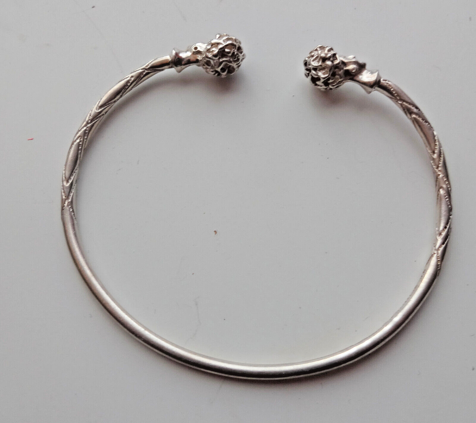 Vtg African Blackamoor Sterling Tribal Bypass Cuff Bracelet Jamaica Signed W.I.