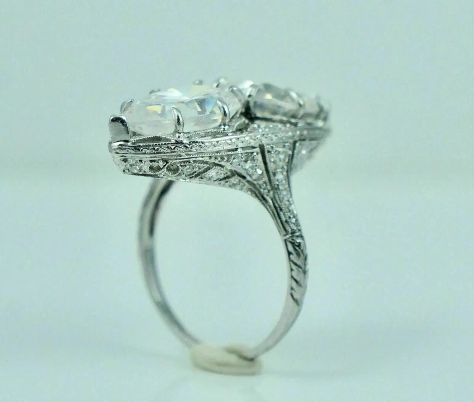3.5Ct Vintage Art Deco Style Lab Created Diamond Wedding 14K White Gold FN Ring