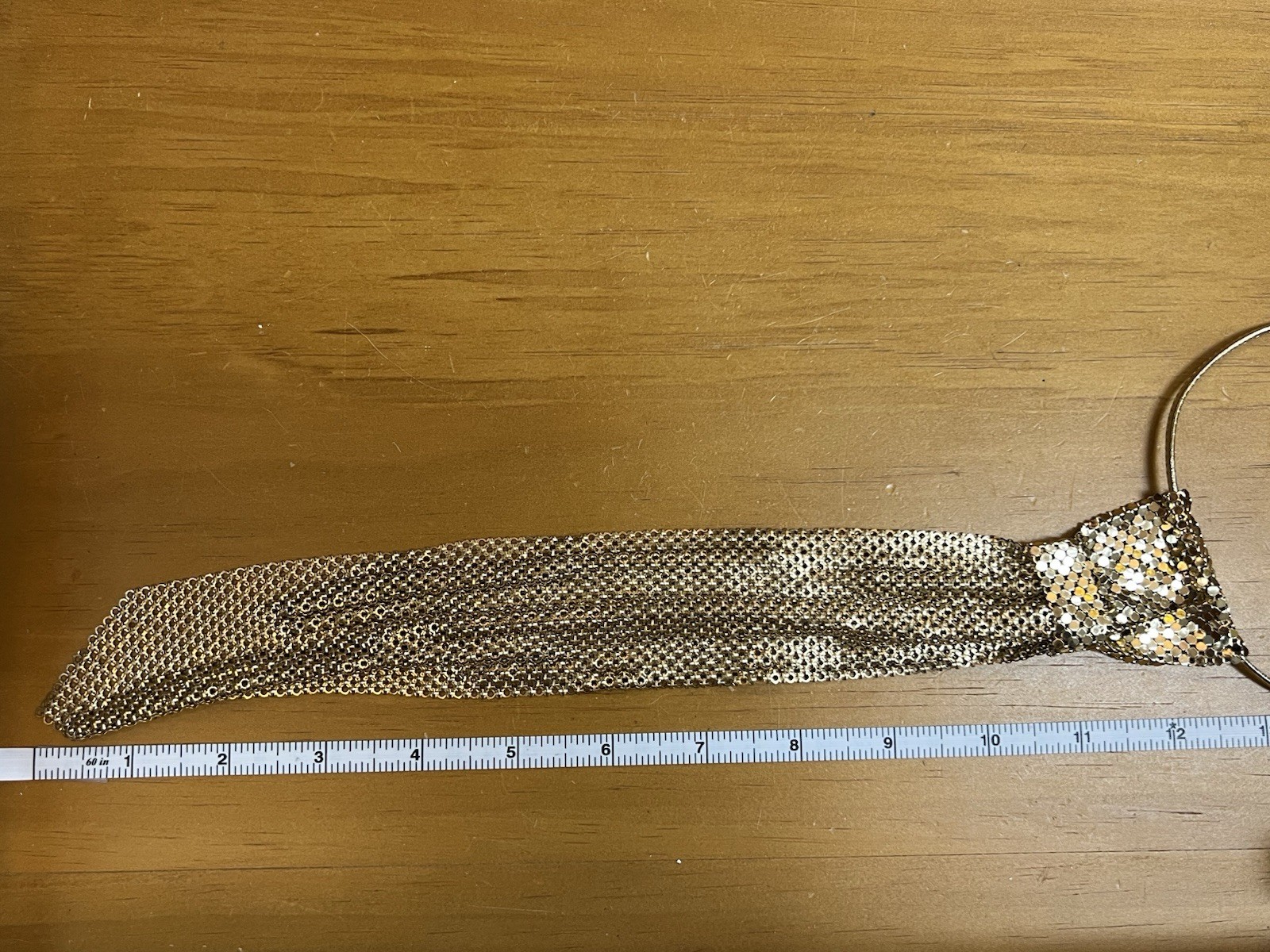 Whiting Davis Necklace Goldtone Mesh Necktie Necklace Tie