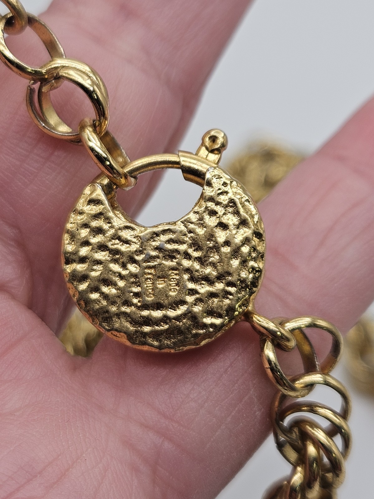 Vintage Yves Saint Laurent YSL Gold Tone Rope Chain Necklace AS IS