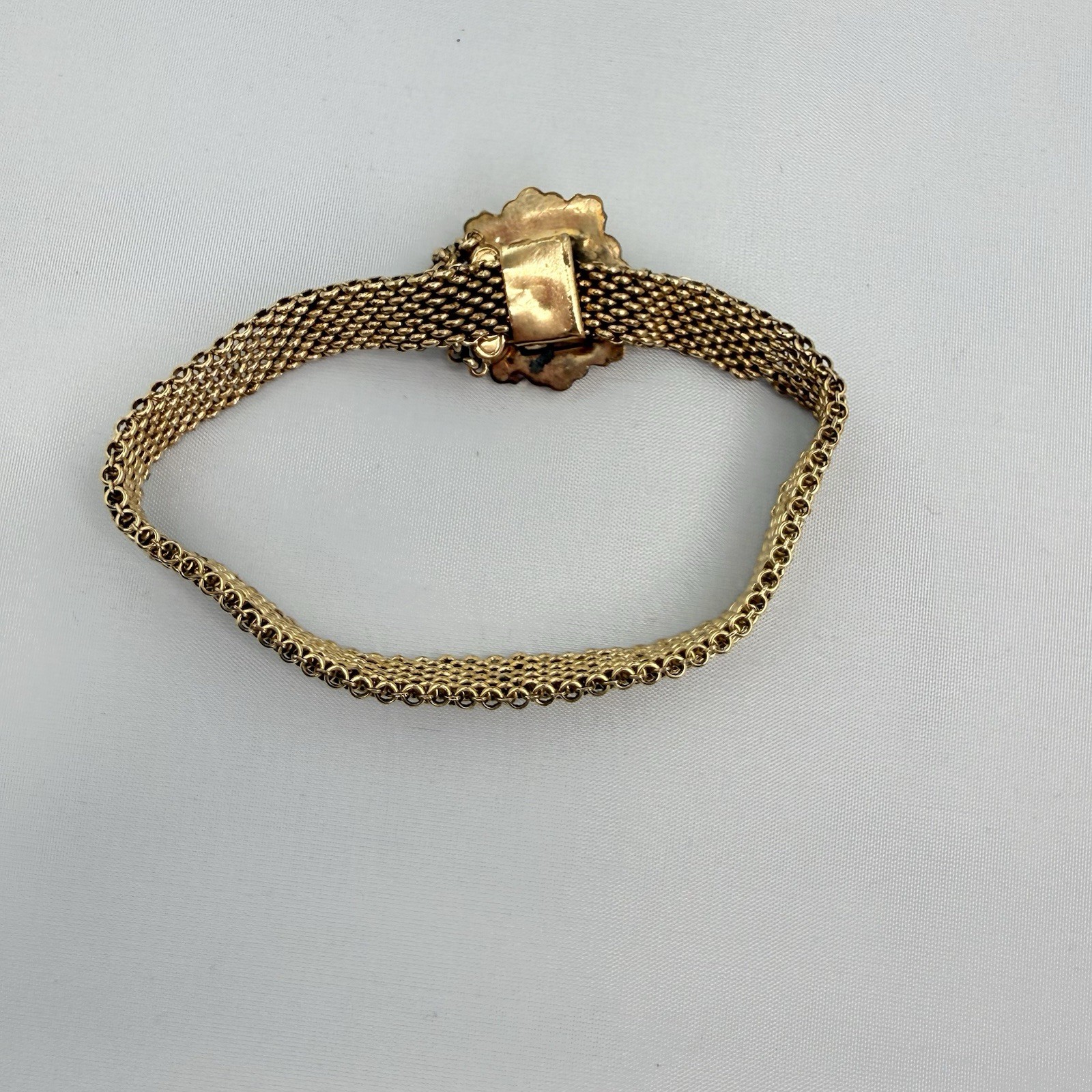 Antique Gold Filled or Rolled Gold Victorian Mesh Slide Wedding Bracelet