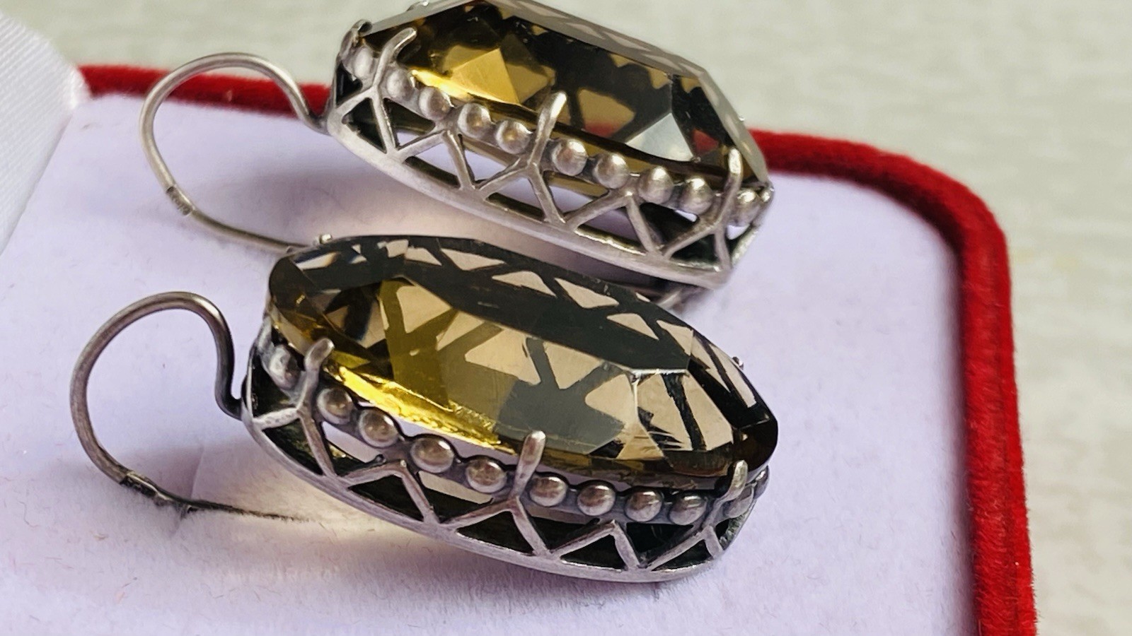 Серьги Крупные СССР серебро 875 звезда 3ФК