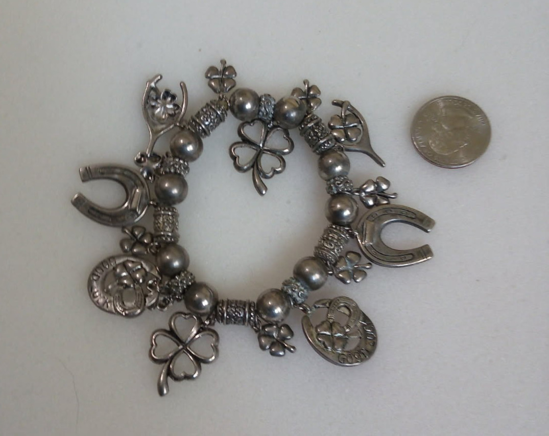 Vintage Good Luck Charm Stretch Bracelet B70