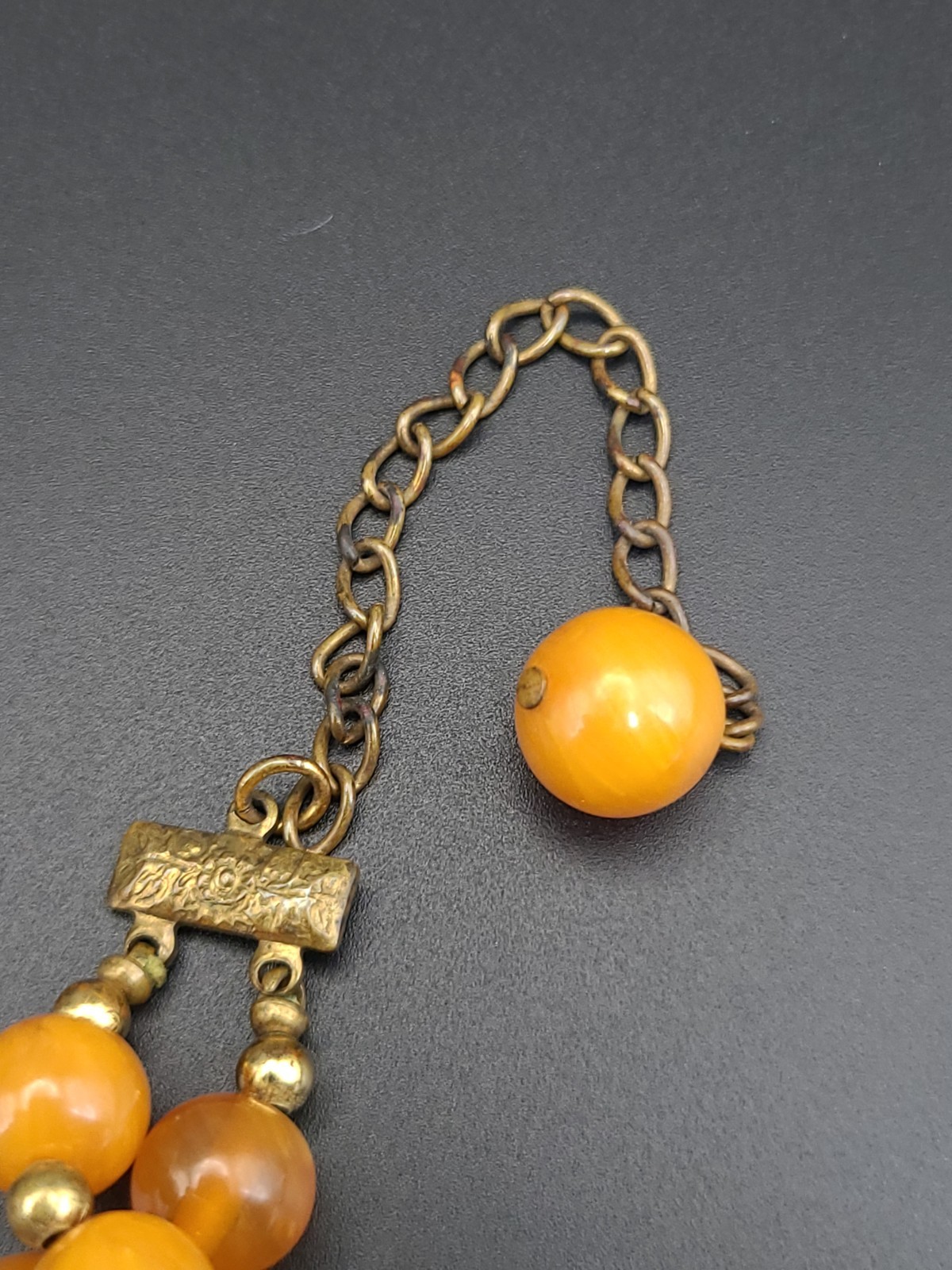 Vintage Tested Bakelite Butterscotch Double Strand Bead Necklace 16″