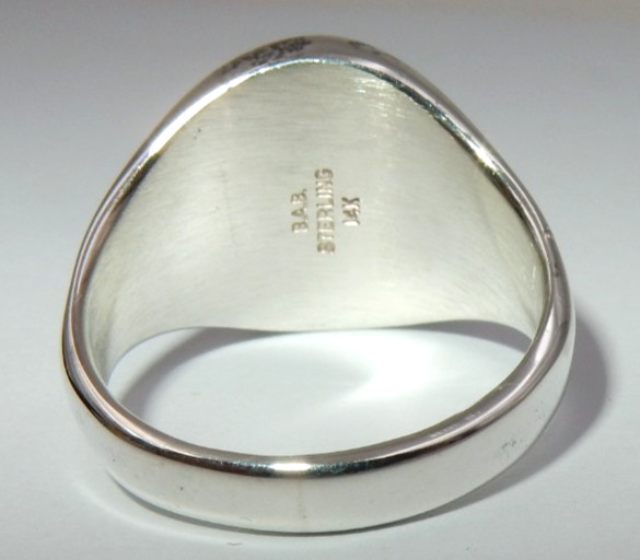 VINTAGE STERLING SILVER 14K GOLD SIGNET RING – “S” MONOGRAM, SIZE 9.5, 12 GRAMS