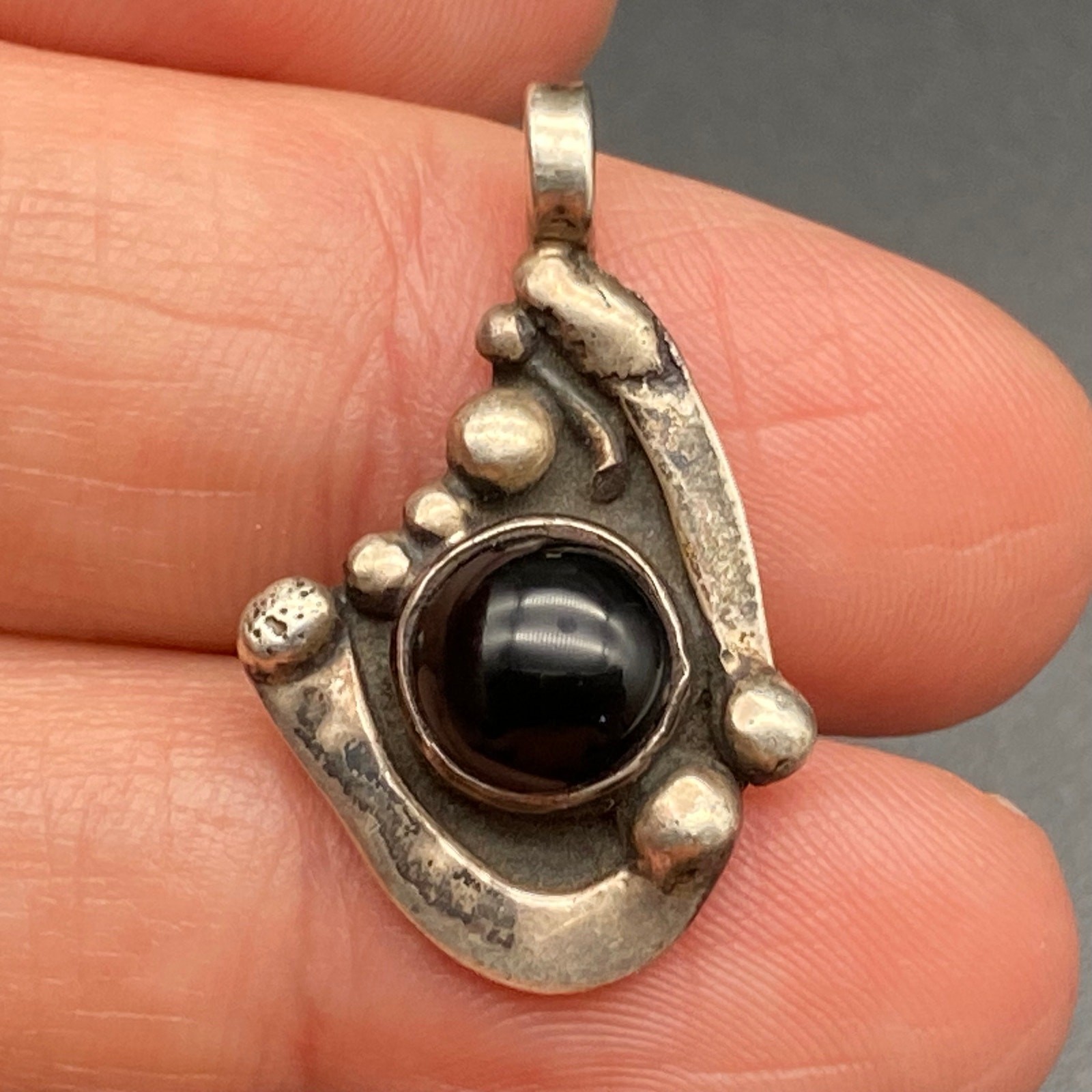 Vintage Brutalist Abstract Sterling Silver Stan Pendant