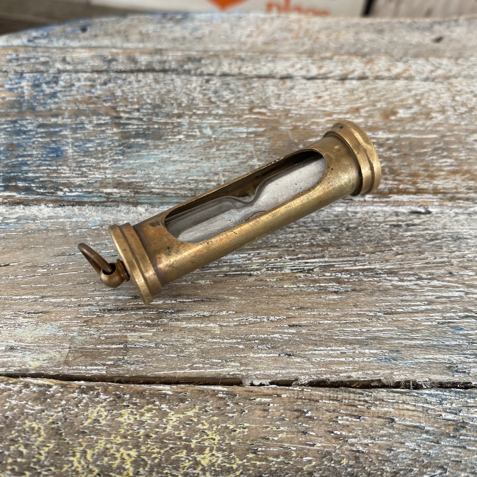 Antique Finish Brass Hourglass Sand Timer – Vintage Style – Nautical Pendant