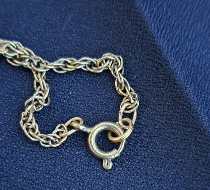 Vintage W. Germany? Gold Filigree Opaline Cabochon & Accented Pendant Necklace